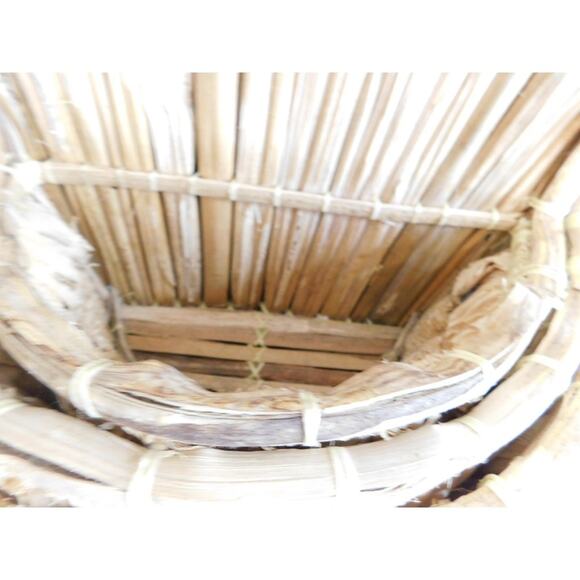 Vintage Woven Corn Cob Husk Hanging Stacking Baskets Fall Autumn SET OF 3 READ - Picture 4 of 11